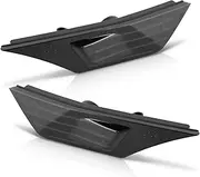 Gempro Side Marker Lights Housing Replacements for Honda Civic 2016-2021 Gen Civic Coupe Sedan Hatchback Front Marker Lamps Cover, Smoked Black Len
