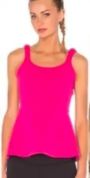 NWT $110 S BEYOND YOGA x KATE SPADE Peplum Cami Tank Top Carnation Pink