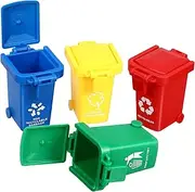 Abaodam 4 Pack Mini Toy Bins Flip Sliding Children's Trash Can Educational Sorting Toys Colorful Garbage Sorter for Boys and Girls