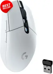 LIGHTSPEED Wireless Gaming Mouse 12,000 DPI HERO Sensor 6 Buttons White PC Mac