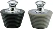 Lancoon 2 Pack Bathtub Stoppers Universal Drain Plug Silicone Tub Stopper with Brass Handle for Kitchen Bathroom Sink Washbasin Accessories Easy to Use (Black and Grey)