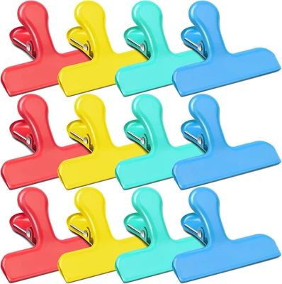 Colorful Heavy Duty Stainless Steel Chip Clips for Food Storage & Snacks New