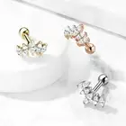 Graduated Prong Set Marquise CZ Ear Cartilage Piercing Helix Barbell Studs