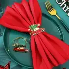 Holiday Dinner Napkin Holders Enamel Christmas Napkin Rings with for Christmas