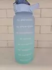 Half Gallon 64 OZ Motivational Water Bottle with Straw Time Marker BPA Free 02L