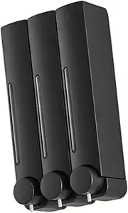 FytStycale Manual Soap Dispenser Wall -Mounted Shower Dispenser Space Save Commercial Shampoo Donors for Laundry Room Restaurants Restaurants, Black, as described