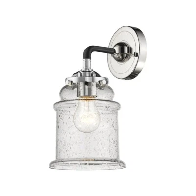 Innovations Canton LED Sconce, Black Nickel/Seeded Bell - 284-1W-BPN-G184-LED