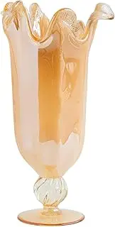The House of Florence Hand Made in Italy Murano Glass Decorative Vase in Honey Colour