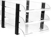 OFFSCH Desktop File Organizer Rack Transparent Storage for Office Home Practical Desktop File Holder Space Saving Document Storage Easy to Move Sort Files