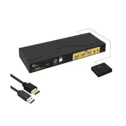 CKLau 2x1 8K@60Hz 4K@144Hz KVM HDMI Switch with Audio and Cables Support Hotk...