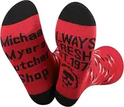 [AKTAP] Michael Myers Merch Gifts Horror Movie Socks Michael Myers Halloween Gifts Scary Movie Lover Gifts for Women Men