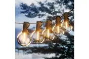 Outdoor String Lights, 15M LED String Lights, IP44 Waterproof Indoor Fairy Lights with 25+1 G40 Plas