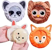 4” Round Reusable Bead Gel Packs with Soft Cloth Cover - Hot Cold Boo Boo Pack for Kids Injuries - First Aid and Pain Relief - 4 Pack