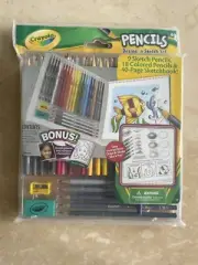 Crayola Design & Sketch Set Colored Pencils Graphite Sketchbook Sharpener Eraser