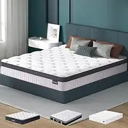 ALFORDSON Gabriella Series King Single 23cm Euro Top Mattress with DuraCoil Bonnell Springs, Hypoallergenic, Midium Firm