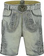 [Sterling Sports] Men's Traditional Lederhosen Oktoberfest Costume Belt Bavaria Brown Size 46-64