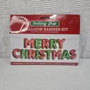Holiday Shop Balloon Banner "Merry Christmas" 16" each Balloon 32.8' Long New