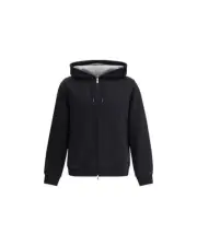 Brunello Cucinelli ZipUp Hoodie Sweatshirt Men Black Sweaters