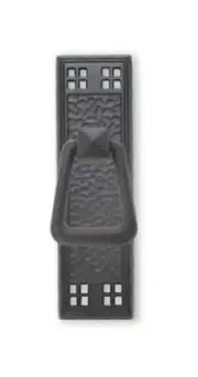 4-1/2" Textured Vertical Backplate And Small Drop Ring Mission Black