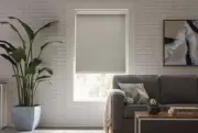 NEW Cut-to-Size Gray Textured Cordless Blackout Fabric Roller Shade 37.25 x 72 L