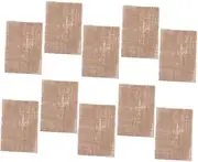 PEPLAYTAL 10Pcs Linen Table Mat Square Hessian Burlap Coasters for Home Wedding Easy to Clean for Dining Hall Kitchen Table Protection