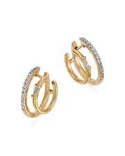 Bloomingdale's Fine Collection Diamond Double Hoop Earrings in 14K Yellow Gold, 0.25 ct. t. w.