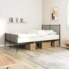 Double Size Metal Bed Frame Steel Legs Industrial Mattress Base Platform Black
