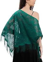 [Lamca] Ladies Lace Shawls and Wraps - Floral Lace Scarf Wedding Evening Pashmina Scarf for Women UK