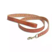 Lucky Brand - O/S - NWT - 5' Tooled Stud Brown Leather Dog Leash - Loop Handle