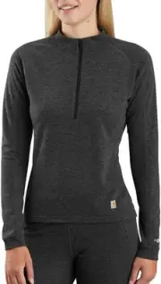 Carhartt Women's Base Force Heavyweight Quarter-Zip Small, Deep Black Heather