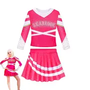 Kids Girls Zombies 3 Cheerleader Cosplay Costume Tops Skirt Set - 3-4Years