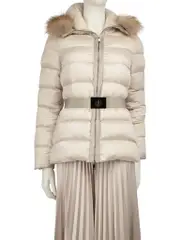 Beige Tatie Cupidone Short Down Jacket