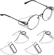 Ipetboom Safety Eye Glasses Side Shields: 2 Pairs Safety Eye Glasses Side - Shield Side Shield Flap for Safety Glasses - Flexible Slip on Side Shields Eyeglasses Universal