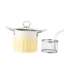 Deep Frying Pot with Frying Basket Glass Lid for Chips French Fries Boiling