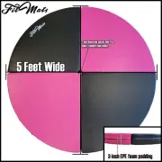 FitMat 5 Foot Multi-Use Portable Dance/Yoga Mat 3-inch EPE Foam (Pink / Black)