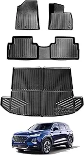 X-CAR 3D All-Weather Car Boot Liner Floor Mats for Hyundai Santa Fe Santafe 2018-2023 Heavy Duty Trunk Cargo Mat Carpet Liners Accessories