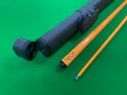 57" Grafex Neon Orange Graphite Pool Cue + Black Golf Style Case Combo