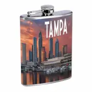 Florida Hot Spots Tampa D6 Flask 8oz Stainless Steel Hip Drinking Whiskey