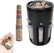 Automatic Coin Counter, Automatic Coin Sorter, Coin Holder and Roller with Wrappers - Creative Money Tube Storage for Homes, Shops, Bars, Restaurants