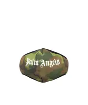 Palm Angels Logo Printed Camouflage Face Mask One size Green