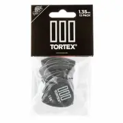 Dunlop 462P1.35 Tortex TIII Guitar Picks, 1.35mm, Black, 12-Pack