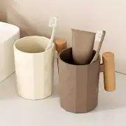 Toothbrush Cup Unbreakable Reusable Wood Handle for Girls Boys Adults Teens