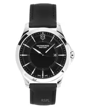 Victorinox Alliance Swiss Made Leather Strap Black Dial Quartz 241904 100M Men's Watch With Knife Set