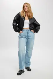 [Cotton On Women] Cotton On Women - Original Straight Jean - Air blue worn 20 AIR BLUE WORN