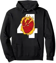[Marvel] Fantastic Four Human Torch Big Face 4 Logo Pullover Hoodie