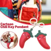 Leather Playful Chili Pepper Key Ring Personality Access Control Card Deco S4TF