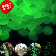 Glow in the Dark Pebbles - 300PCS Luminous Stones for Garden & Aquarium, Green