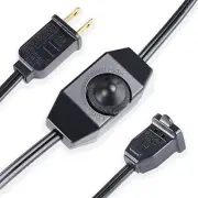 Lamp Dimmer Switch Extension Cord Plug in Dimmer - Rotary Control 1 pack Black