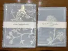 Williams Sonoma SPRING CREWEL Table Runner 16”x90” & 4 Placemats Robin’s Egg Bl