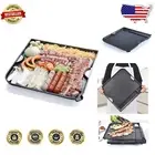 Spacious Smokeless Cast Aluminum Grill Pan - Ideal for Korean BBQ & Easy Cleanup